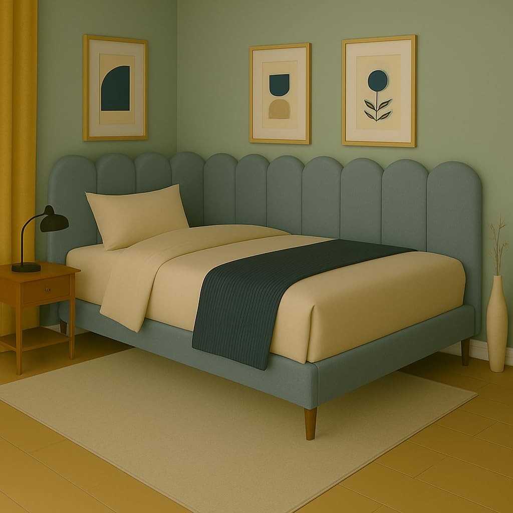 Cabeceira de Cama King 10 Módulos Modelo Nuvem 45x20 cm Azul Claro - Design Moderno e Confortável