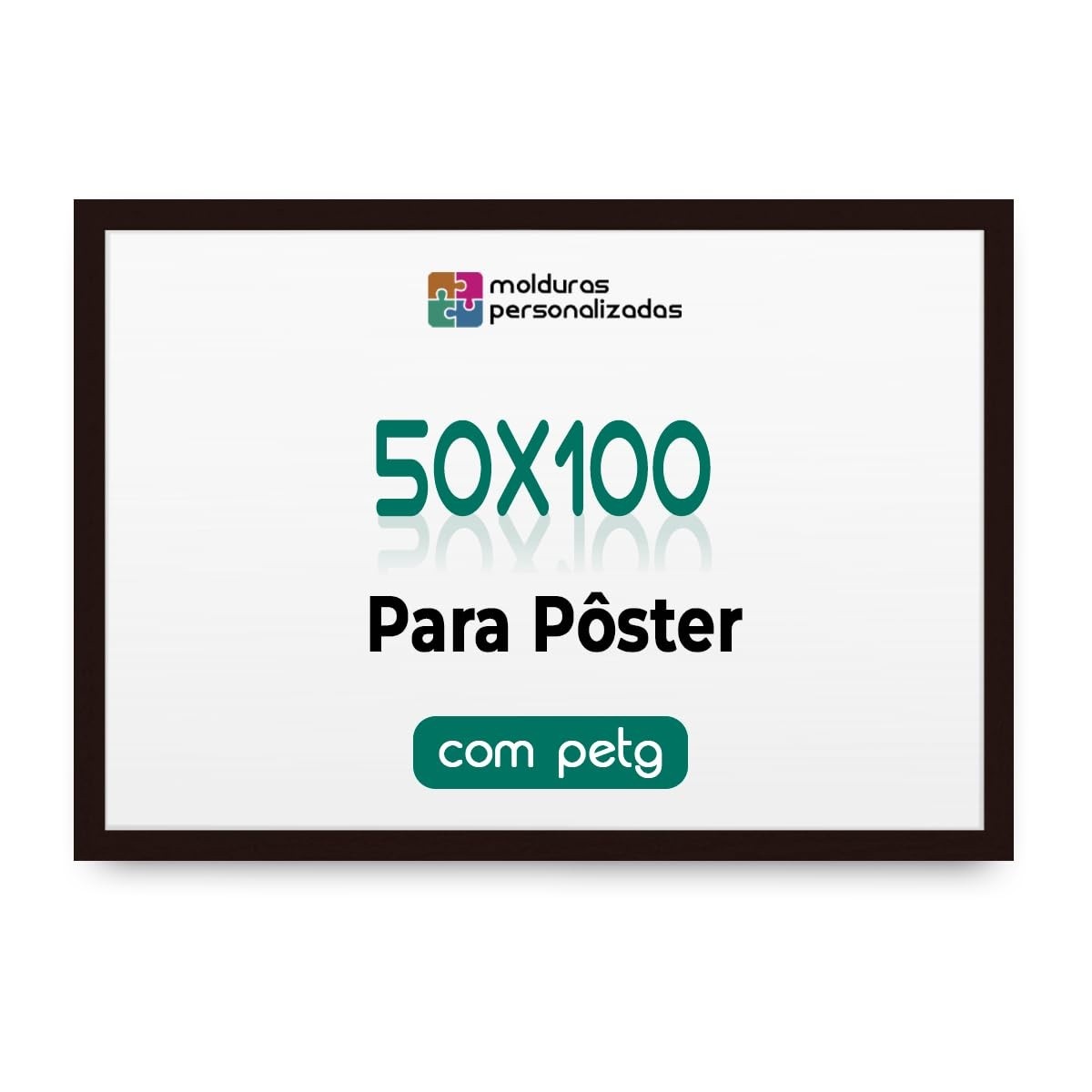 Moldura 50x100 com Proteção PETG para Quadros e Posters - Design Moderno e Resistente (Preto)