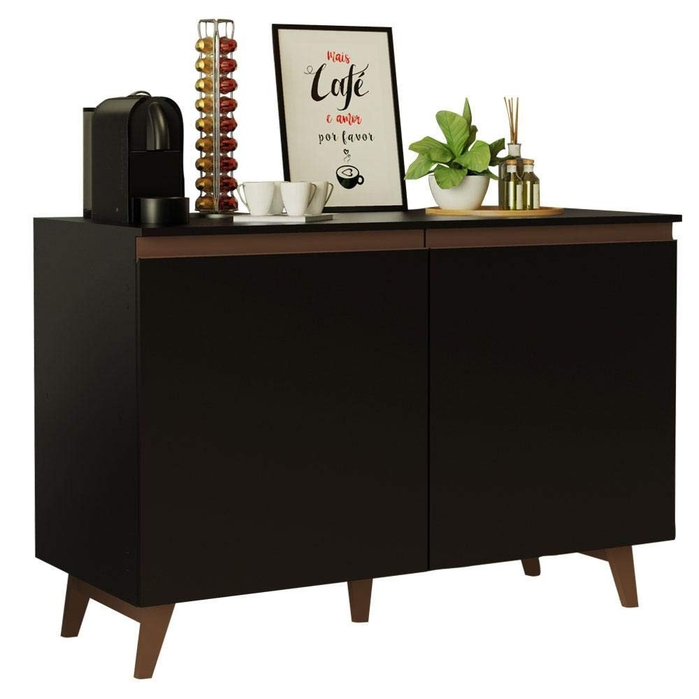 Balcão Cantinho do Café Madesa Reims 2 Portas - Design Moderno em Preto