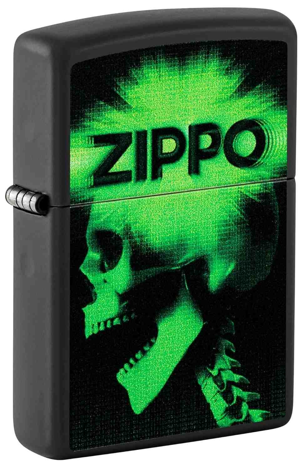 Isqueiro Zippo Green Skull Design Original à Prova de Vento - Estilo Único