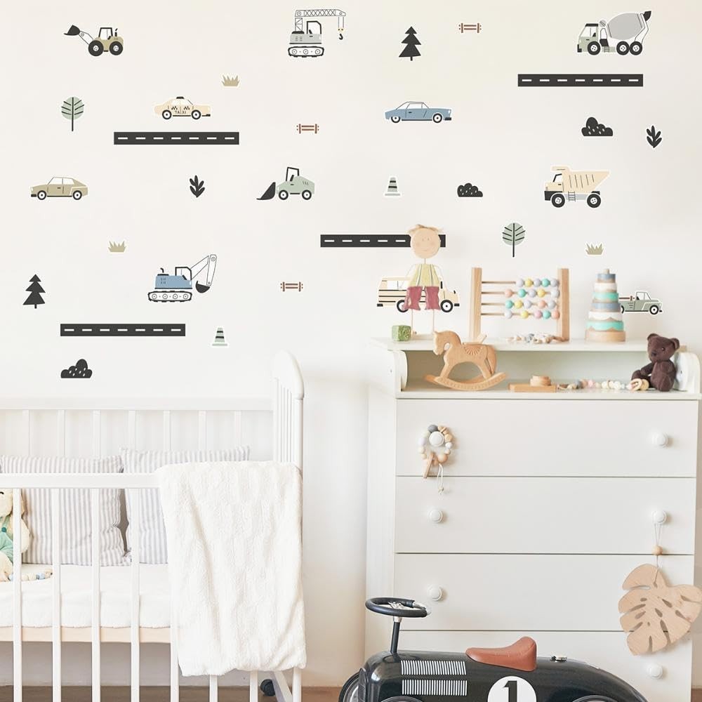 Kit Adesivos Infantil Lavável para Quarto de Bebê - Designs Criativos e Seguros para Meninos e Meninas