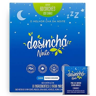 Desinchá Noite: Chá Relaxante para 60 Dias com 60 Sachês