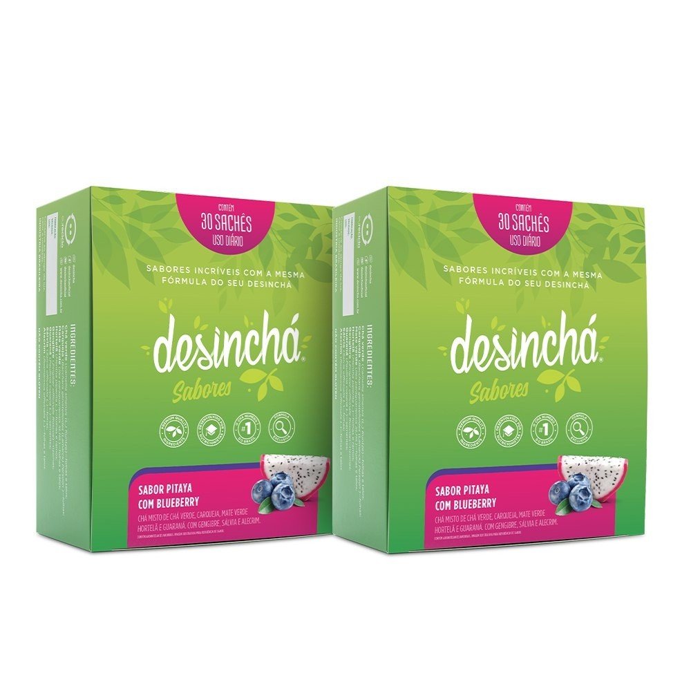 Desinchá Sabores: Kit 2 Chás Pitaya & Blueberry