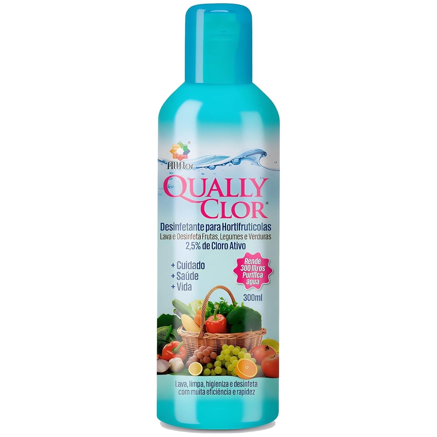 Desinfetante Sanitizante para Frutas, Verduras e Legumes - 300ml com Cloro Ativo