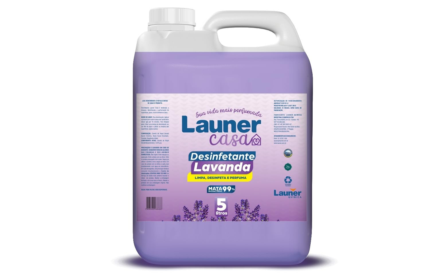 Launer Casa Desinfetante Lavanda - Fragrância Duradoura e Alto Rendimento