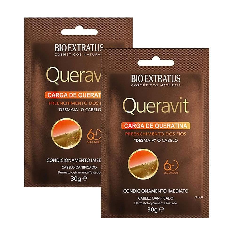 Desmaia o Cabelo: Kit Queratina Bio Extratus (2x30g)