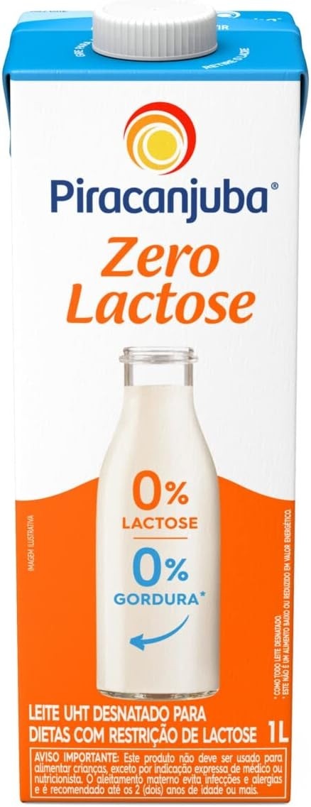 Piracanjuba Zero Lactose - Leite Desnatado, 1L