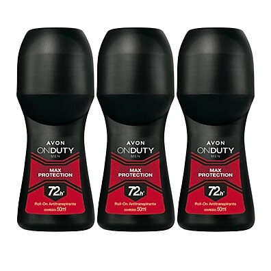 Desodorante Avon On Duty 72h: Kit com 3 Roll-ons