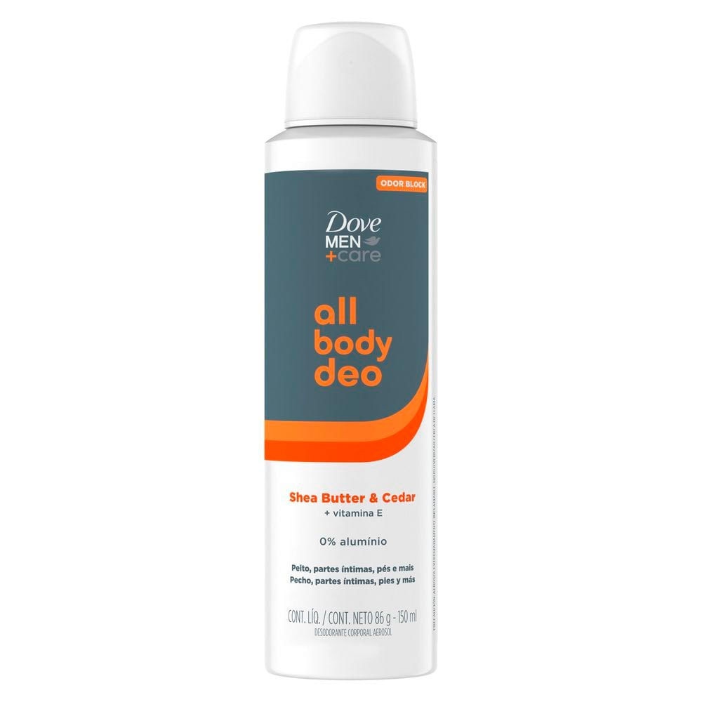Desodorante Dove Men Care All Body Deo: Shea Butter e Cedar 150ml
