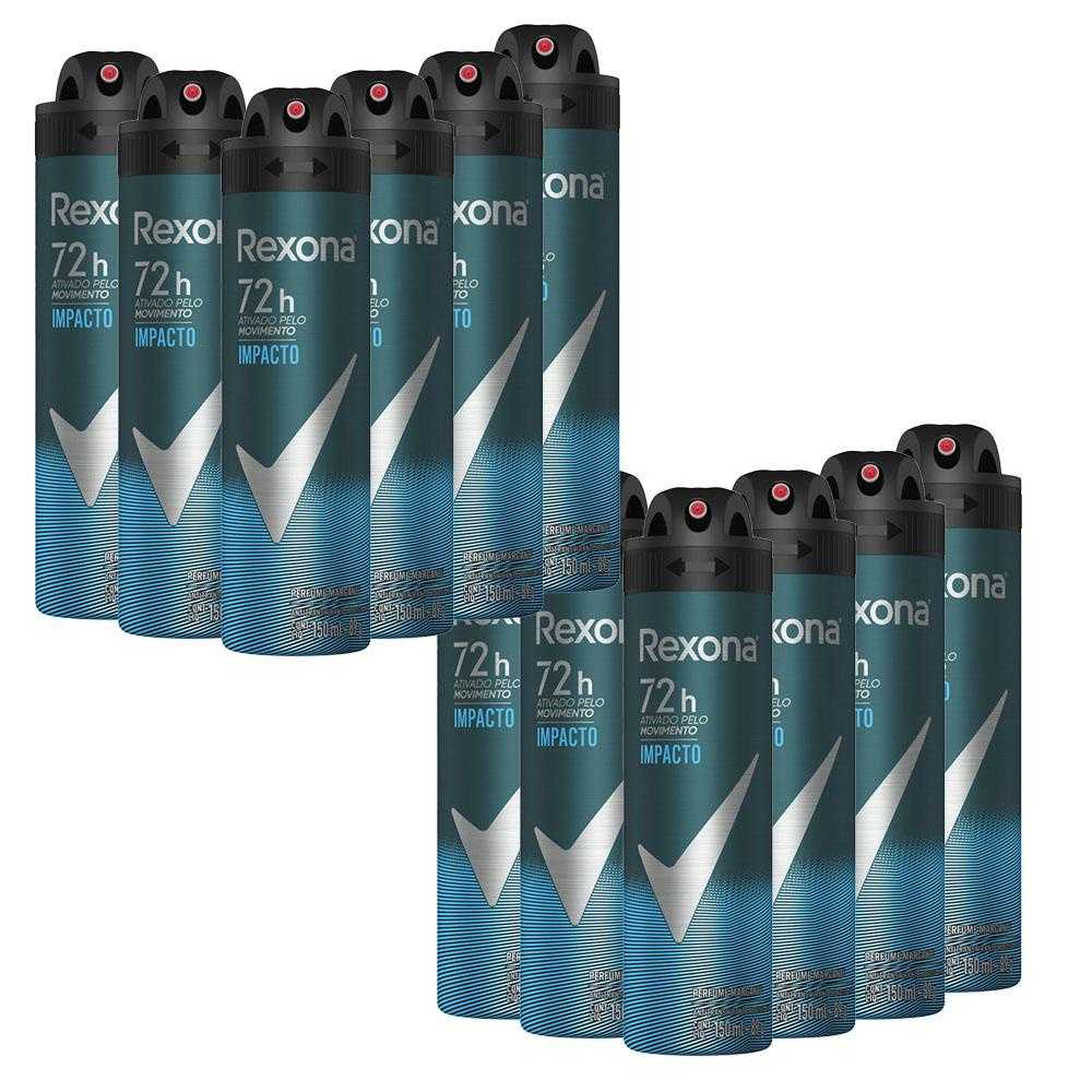 Desodorante Rexona Motionsense Men Impacto 150ml - Kit com 12