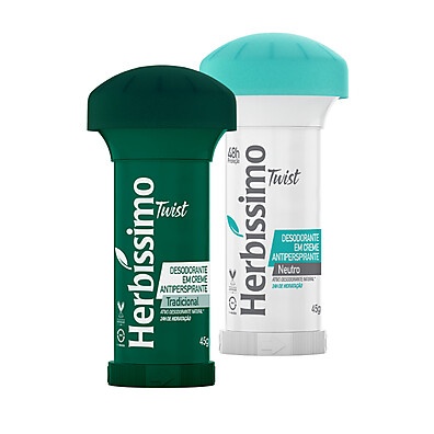 Desodorante Twist Herbíssimo: Neutro + Tradicional 45g