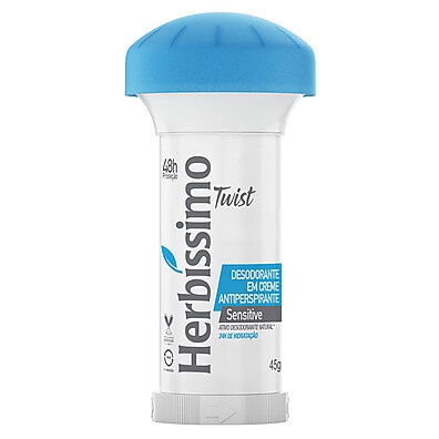 Desodorante Twist Sensitive Herbissimo 45g: Proteção 24h para Pele Sensível