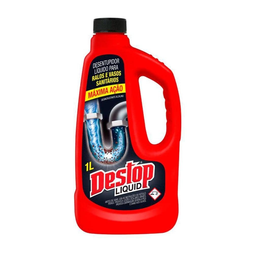 Desentupidor Líquido Destop 1L - Solução Profissional para Vasos e Ralos
