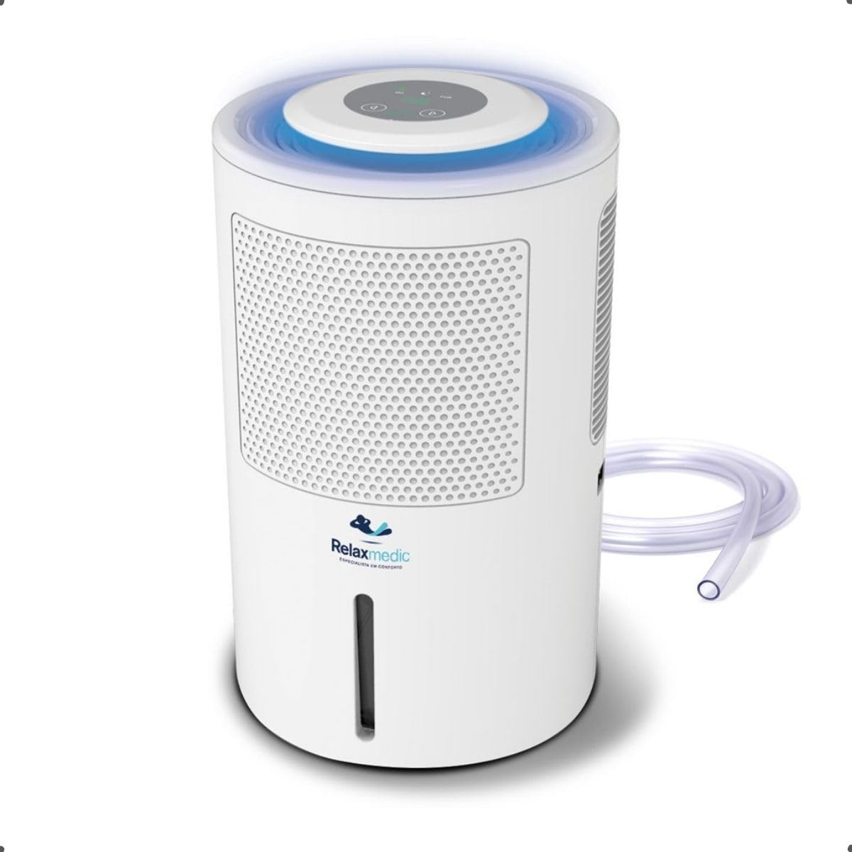 Desumidificador de Ar Portátil Silencioso com Ionizador - 1,8L | Relaxmedic
