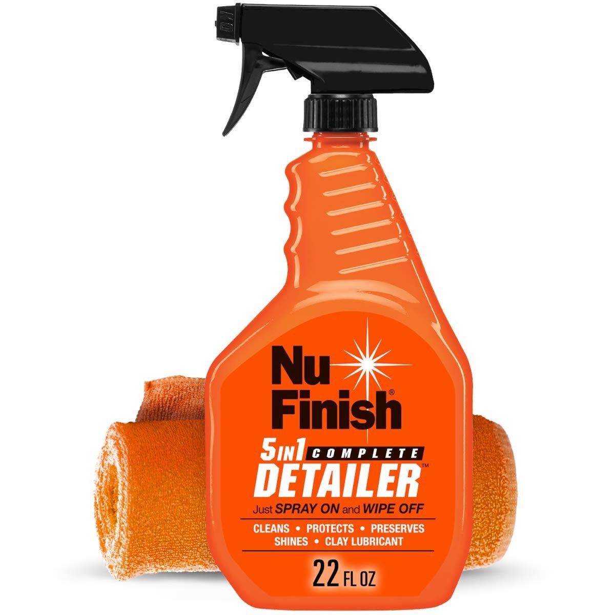 Nu Finish Spray Detalhado 5 em 1: Brilho, Proteção e Limpeza Completa com Toalha Microfibra