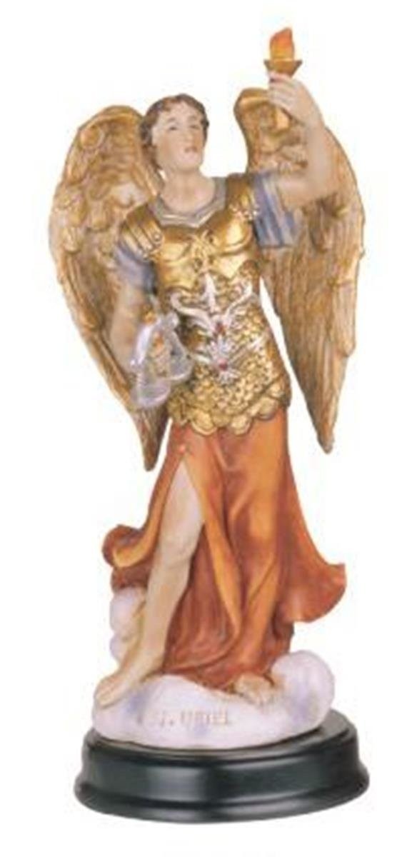 Estatueta Sagrada Arcanjo Uriel 12,7 cm - Decoração Religiosa em Resina com Detalhes Inspiradores
