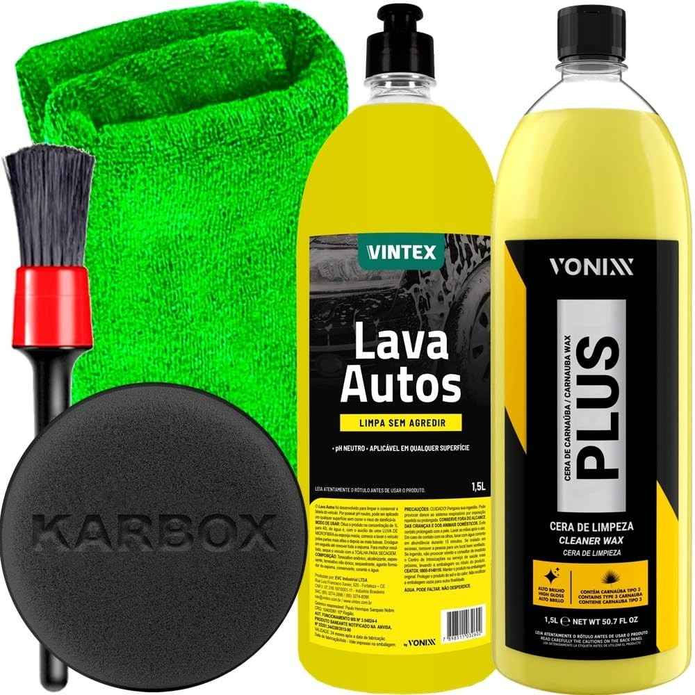 Kit Completo Vonixx + Vintex: Limpeza Profissional e Detalhes para Seu Carro