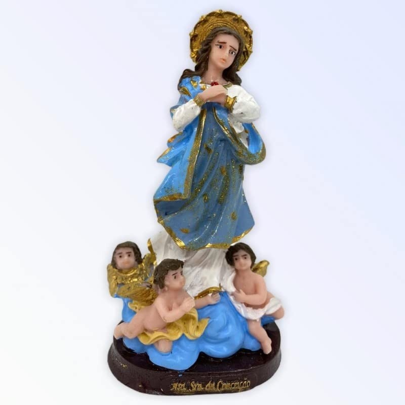 Imagem Nossa Senhora da Conceição em Resina 15 cm - Decoração Sagrada com Detalhes Exclusivos