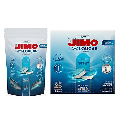 Detergente Jimo Multicamadas: Limpeza Profunda em Pastilhas