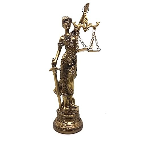 Estátua da Deusa Têmis - Símbolo da Justiça e Equilíbrio | 20cm | Decoração Elegante para Escritórios e Ambientes