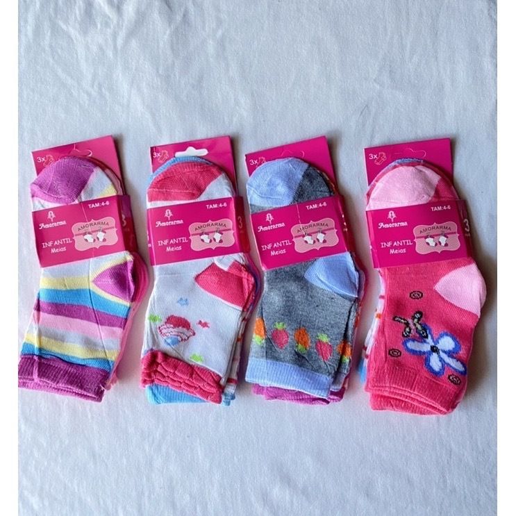Kit 12 Meias Infantil Feminina: Conforto e Estilo para Cada Dia