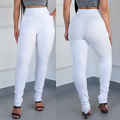 Calça Skinny Branca: Conforto e Estilo para o Seu Dia!
