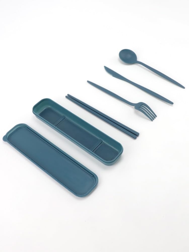 Conjunto de Talheres Reutilizáveis com Estojo - Portátil, Ecológico e Versátil para Viagem e Dia a Dia