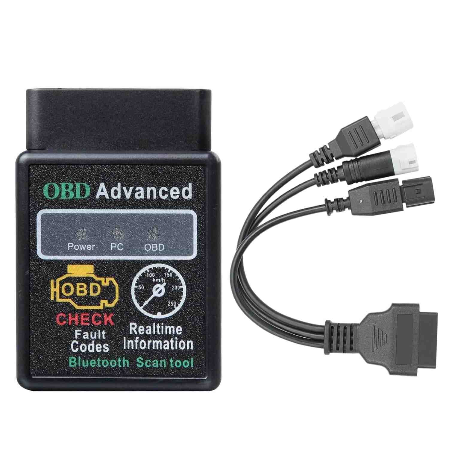 Scanner Automotivo OBD2 Bluetooth Elm327 V1.5: Diagnóstico Completo para Yamaha, Honda e Mais!