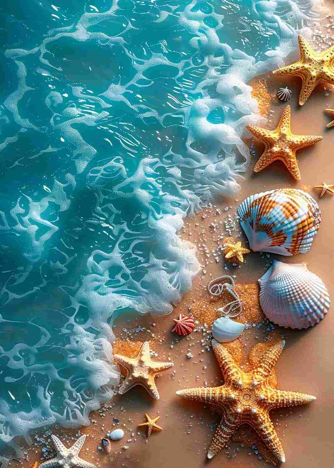 KINPLUB Kit de Pintura de Diamante 5D Estrela do Mar - Arte DIY Relaxante para Adultos