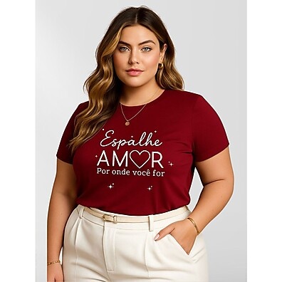 Blusa Feminina Plus Size 100% Algodão - Conforto e Estilo para Todos os Dias