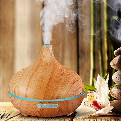 Difusor de Aromas Ultrassônico com Design de Madeira – Umidificador Silencioso e Estiloso