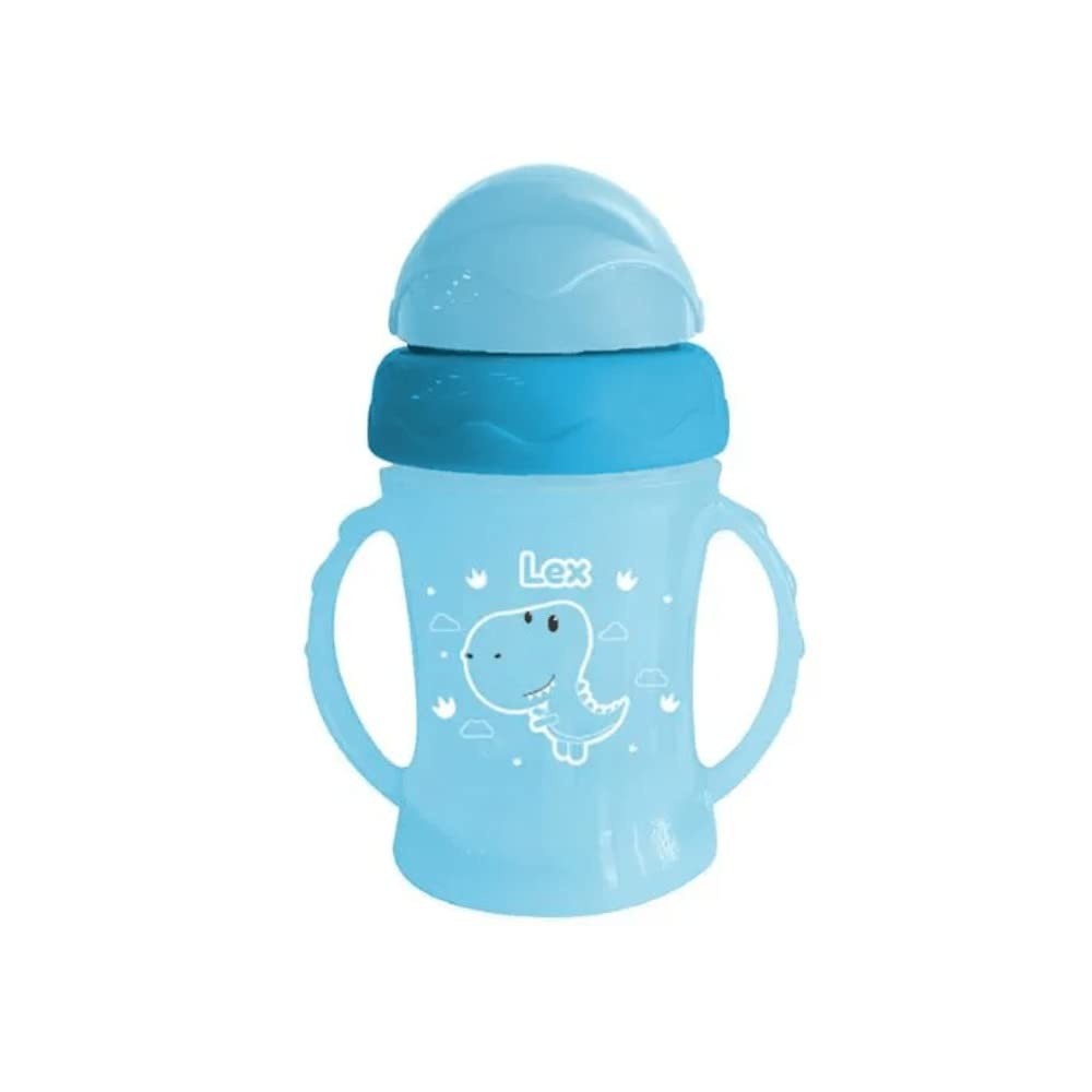 Copo Infantil com Canudo Dinossauro Lex Unik Toys - Seguro, Divertido e Antivazamento