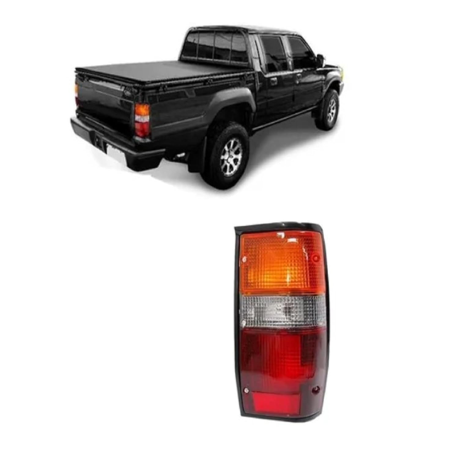 Lanterna Traseira L200 Tricolor Aro Preto (1987-1995) - Lado Direito