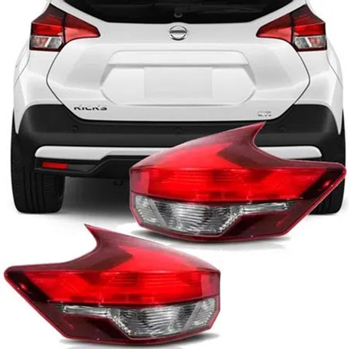 Lanterna Traseira Nissan Kicks 2017-2021 Lado Passageiro (Direito) - Acrílico Lisa