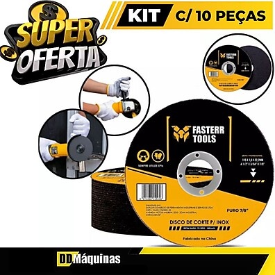 Disco Corte Inox Fasterr: Kit 10 Unidades