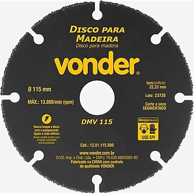 Disco Corte Madeira 115mm Vonder: Rápido e Preciso!