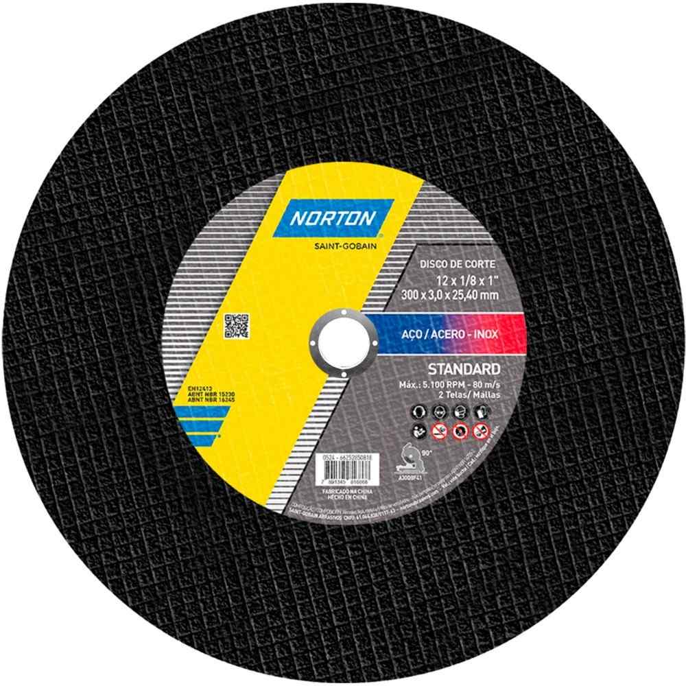 Disco Corte Metal Inox 12" Norton: Precisão e Durabilidade