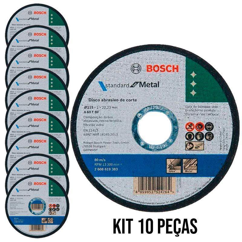 Disco de Corte Bosch 7 Pol: Kit 10 Unidades Inox/Metal