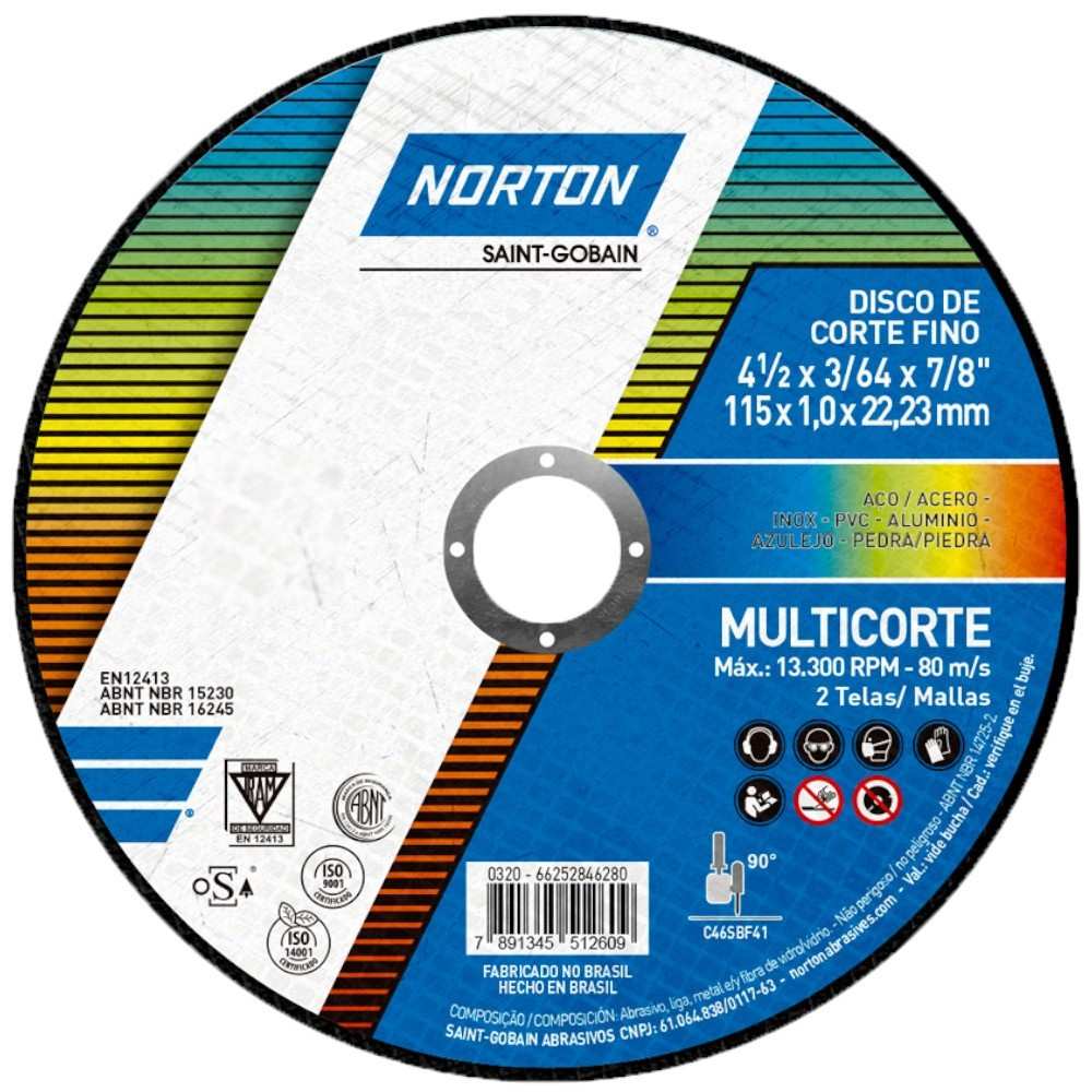 Disco de Corte Multimaterial Norton 4.1/2" – Versatilidade!
