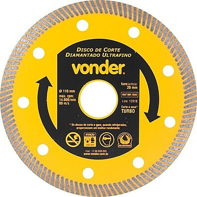 Disco Diamantado 110mm Vonder: Corte Perfeito em Porcelanato