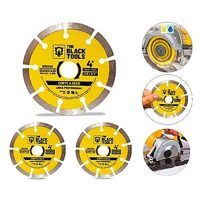 Disco Diamantado 4" The Black Tools: Kit com 3!