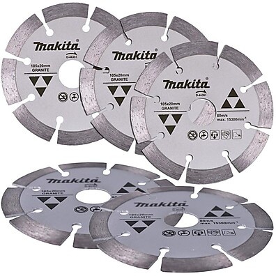 Disco Diamantado Makita 105mm: Kit 5 Peças para Granito