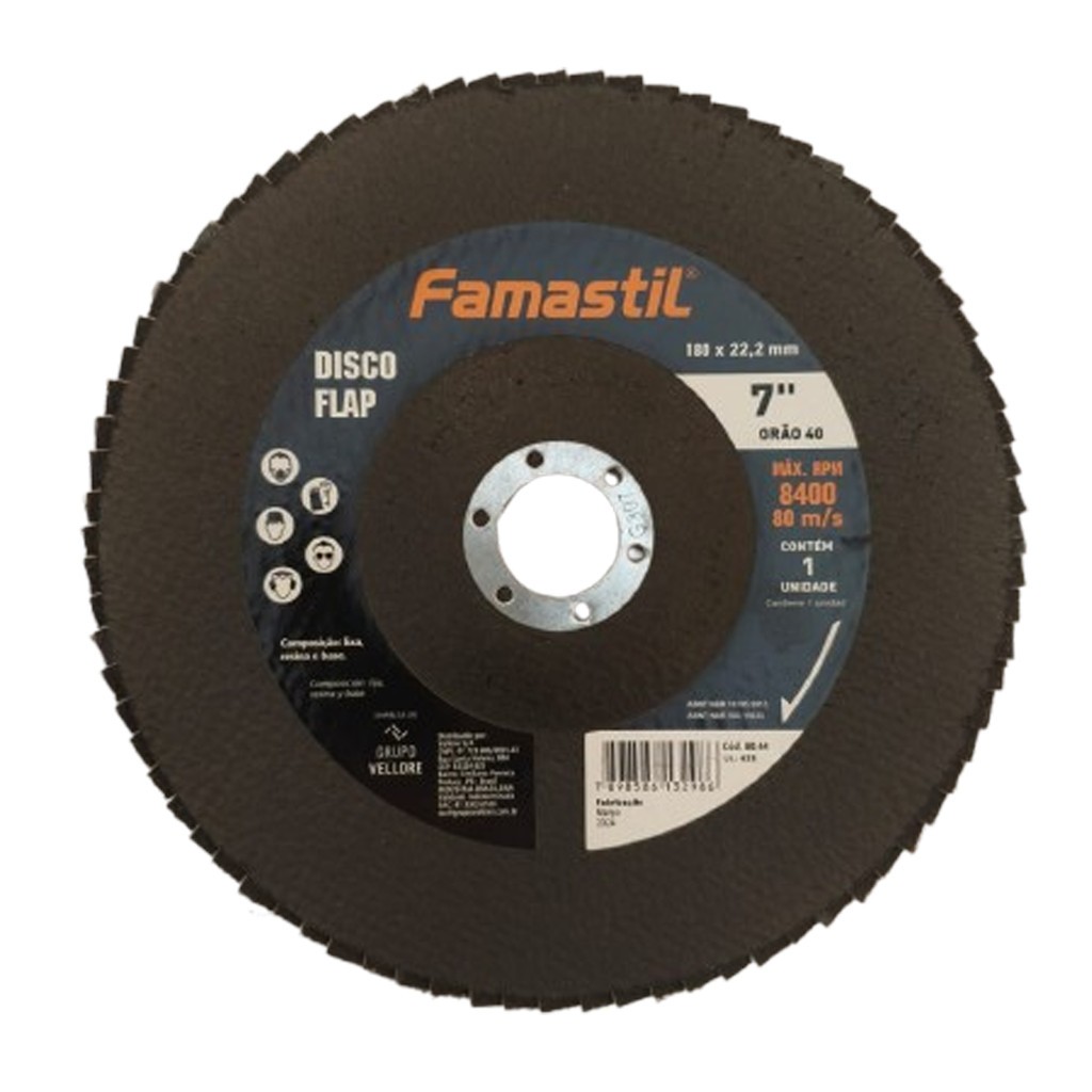 Disco Flap 45° Famastil 7": Desbaste Rápido!