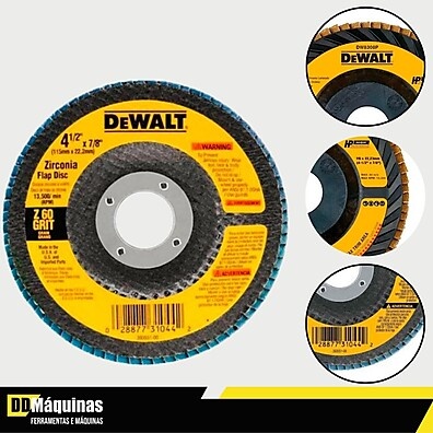 Disco Flap Cônico DEWALT G60: Desbaste e Acabamento