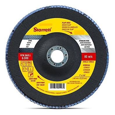 Disco Flap Cônico Starrett 4.1/2" – Desbaste Impecável