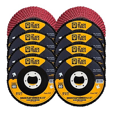 Disco Lixa Flap 115mm: Kit 10 Peças The Black Tools