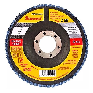 Disco Lixa Flap 115mm Starrett: Desbaste e Acabamento