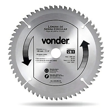 Disco Serra Alumínio 185mm Vonder: Corte Preciso!