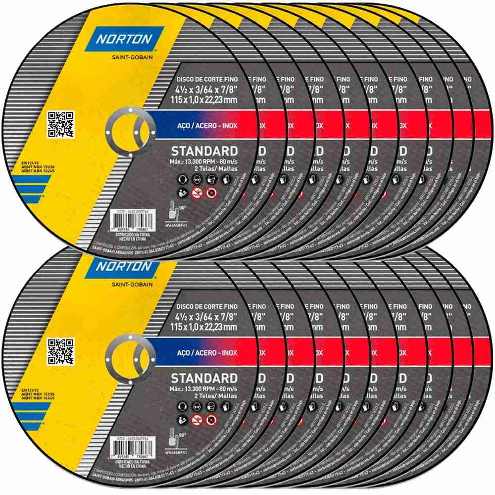 Discos de Corte Norton: Kit 24 Ultra Finos para Metal