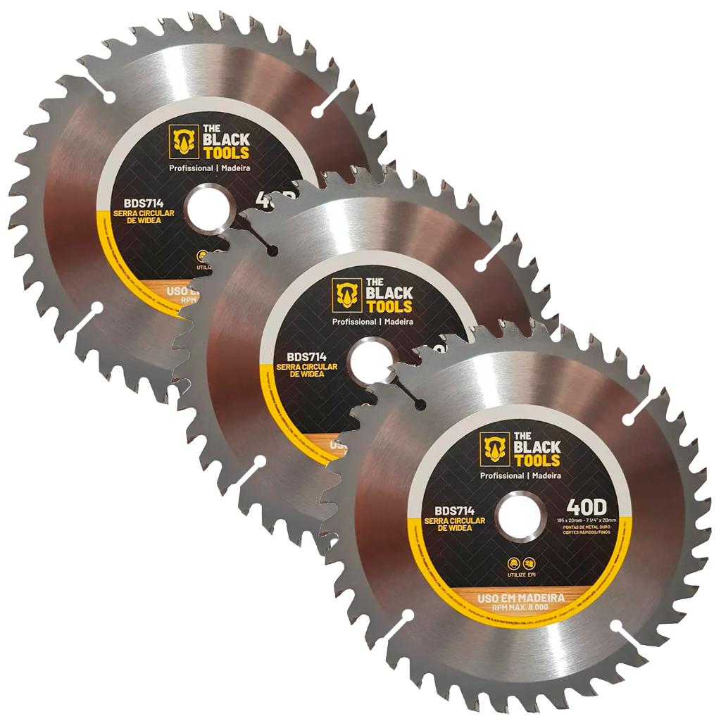 Discos Serra Circular Widea 7.1/4" - Kit 3 Unidades